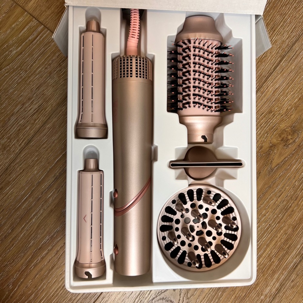 Sutra Aero Styler Pink Rotating Hot Air Brush‎ Blow Dryer 4 Attachments NIB - Picture 5 of 6